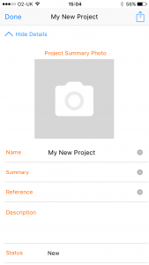Enter project details