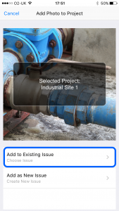 Tap Add to Existing Issue