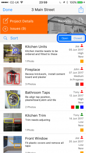 Filter issues by status