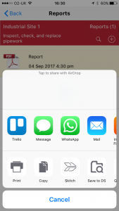 Choose sharing method