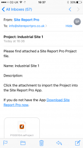 site_report_pro_import_project_click_email_attachment