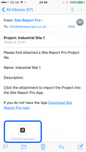 site_report_pro_import_project_click_email_attachment