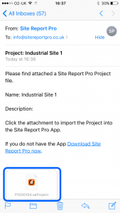 site_report_pro_import_project_click_email_attachment