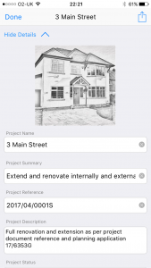Edit Project Details - Site Audit Snag List App