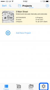 Settings - Site Audits Snagging List App