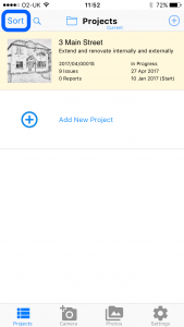 Sorting Projects - Site Audit Punch List App